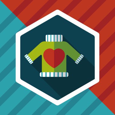 Sevgililer günü giyim uzun gölge, eps10 düz simgesiyle