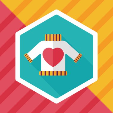 Sevgililer günü giyim uzun gölge, eps10 düz simgesiyle