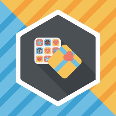 Uzun Gölge, eps10 ile Sevgililer günü çikolata düz simgesi