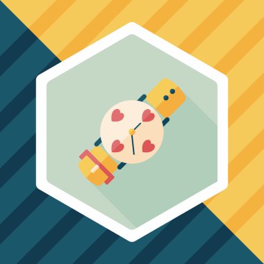 Sevgililer günü kaç saat düz simgesiyle uzun gölge, eps10