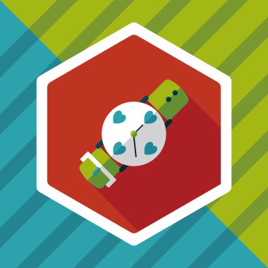 Sevgililer günü kaç saat düz simgesiyle uzun gölge, eps10