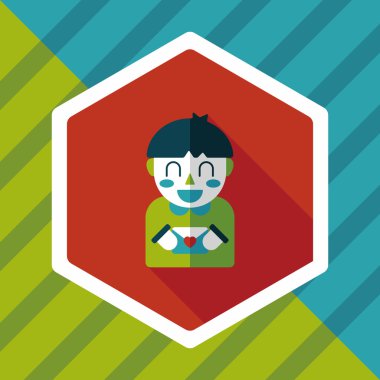 Uzun Gölge, eps10 ile Sevgililer günü çocuk düz simgesi