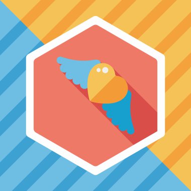 Sevgililer günü aşk kalp düz simgesi ile uzun gölge, eps10