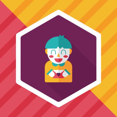 Uzun Gölge, eps10 ile Sevgililer günü çocuk düz simgesi