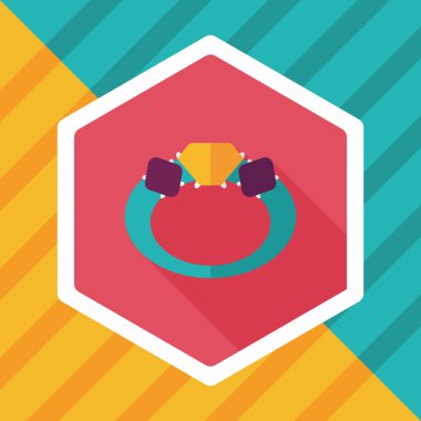 Elmas yüzük düz simgesi ile uzun gölge, eps10 teklif