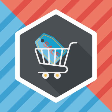 Uzun Gölge, eps10 ile alışveriş sepeti düz simgesi