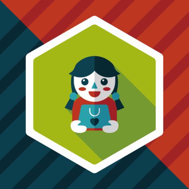 alışveriş kız ve uzun gölge, eps10 ile mevcut düz simgesi