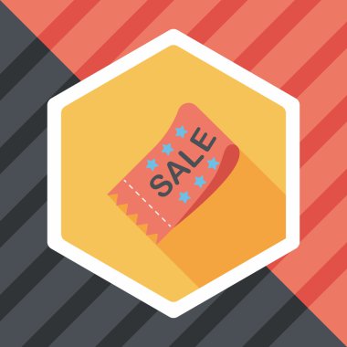 Uzun Gölge, eps10 ile alışveriş Satılık kupon düz simgesi