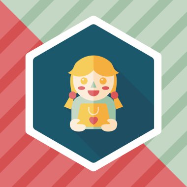 alışveriş kız ve uzun gölge, eps10 ile mevcut düz simgesi