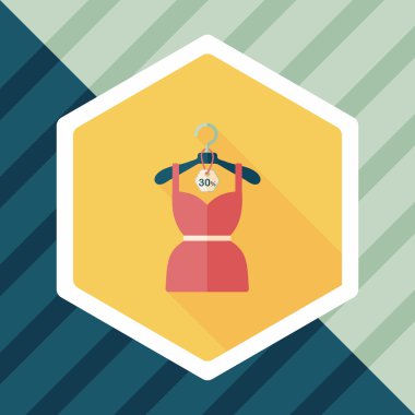 Uzun gölgeli düz elbise ikonu, eps10