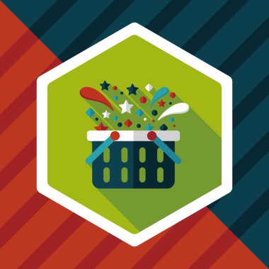 Uzun Gölge, eps10 ile alışveriş sepeti düz simgesi