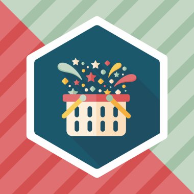 Uzun Gölge, eps10 ile alışveriş sepeti düz simgesi