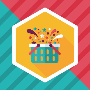 Uzun Gölge, eps10 ile alışveriş sepeti düz simgesi