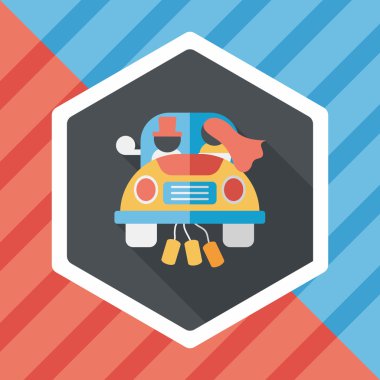 Düğün Çift düz simgesi ile uzun gölge, eps10