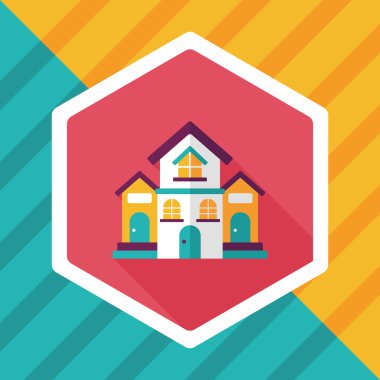 Bina evi uzun gölge, eps10 düz simgesiyle