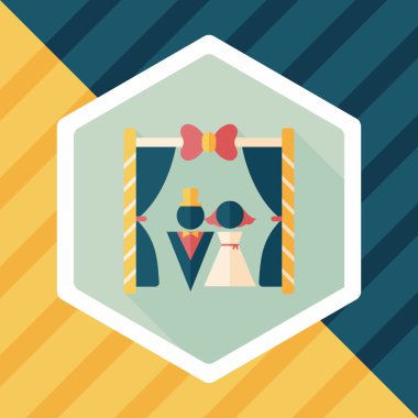 düğün töreni uzun gölge, eps10 düz simgesiyle