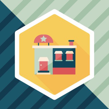 Bina Fabrika düz simgesi ile uzun gölge, eps10