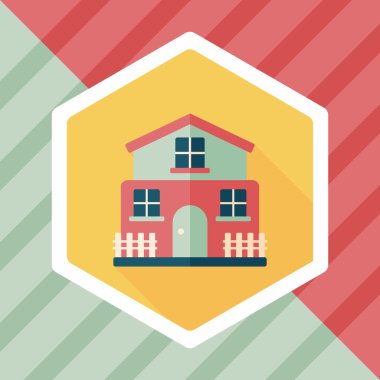 Bina uzun gölge, eps10 düz simgesiyle