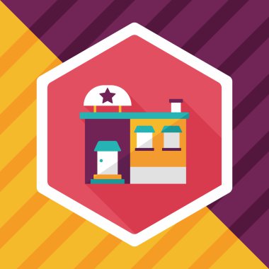 Bina Fabrika düz simgesi ile uzun gölge, eps10