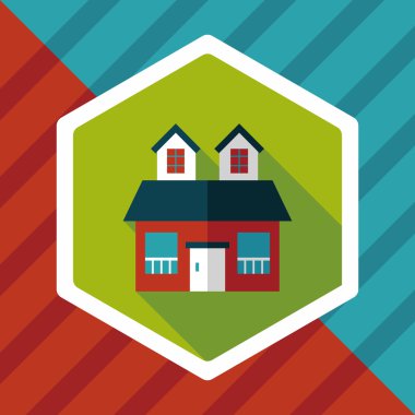 Bina uzun gölge, eps10 düz simgesiyle