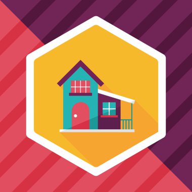 Bina uzun gölge, eps10 düz simgesiyle