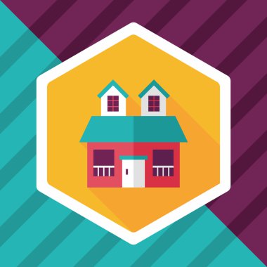 Bina uzun gölge, eps10 düz simgesiyle