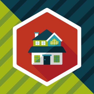 Bina uzun gölge, eps10 düz simgesiyle