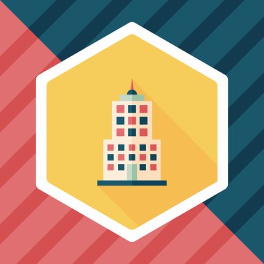 Uzun Gölge, eps10 ile ticari bina düz simgesi