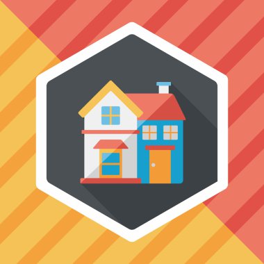 Bina uzun gölge, eps10 düz simgesiyle