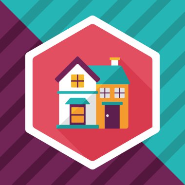 Bina uzun gölge, eps10 düz simgesiyle