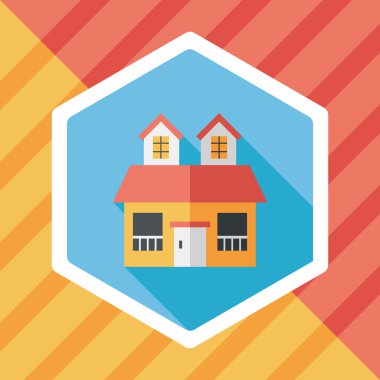 Bina uzun gölge, eps10 düz simgesiyle