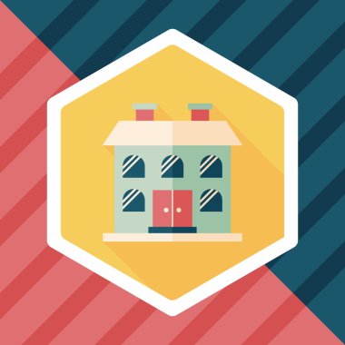 Bina uzun gölge, eps10 düz simgesiyle