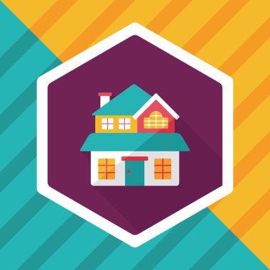 Bina uzun gölge, eps10 düz simgesiyle