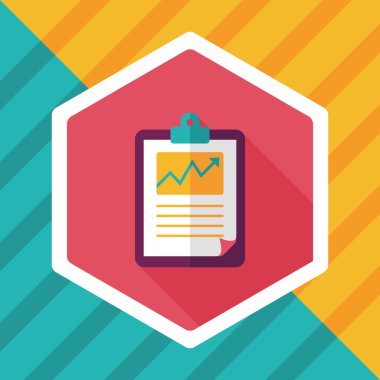 iş grafik düz simgesini uzun gölge, eps10 ile