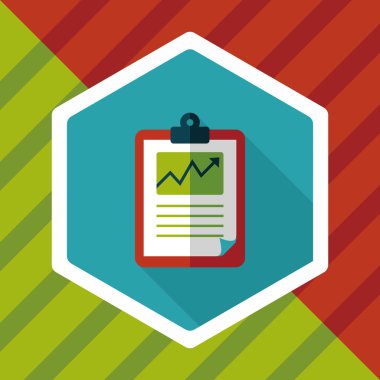 iş grafik düz simgesini uzun gölge, eps10 ile