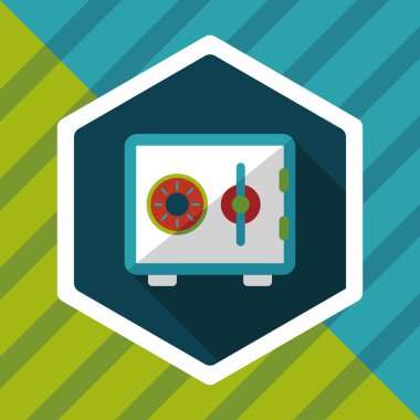 Emanet Kasası uzun gölge, eps10 düz simgesiyle