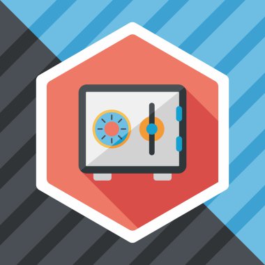 Emanet Kasası uzun gölge, eps10 düz simgesiyle