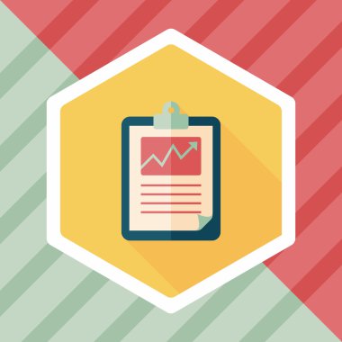 iş grafik düz simgesini uzun gölge, eps10 ile