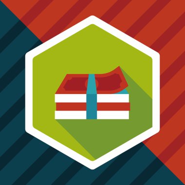 Uzun Gölge, eps10 ile kağıt para düz simgesi