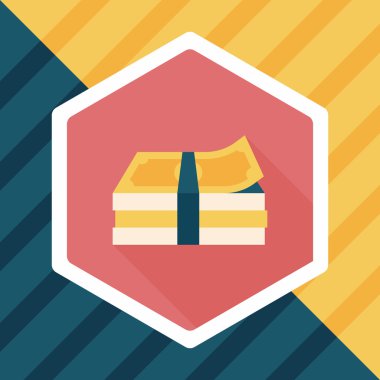 Uzun Gölge, eps10 ile kağıt para düz simgesi