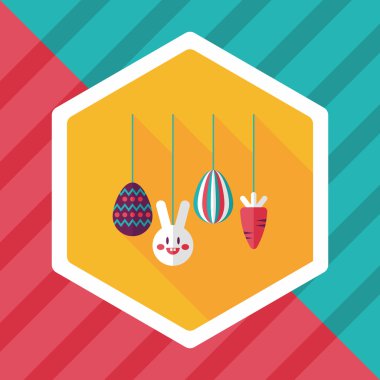 Uzun Gölge, eps10 düz simgesiyle asılı Paskalya