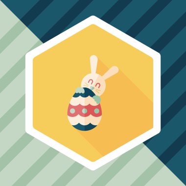 Paskalya tavşanı düz simgesi ile uzun gölge, eps10