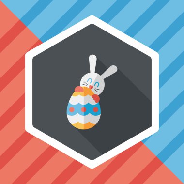 Paskalya tavşanı düz simgesi ile uzun gölge, eps10