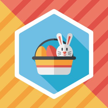 Paskalya tavşanı düz simgesi ile uzun gölge, eps10