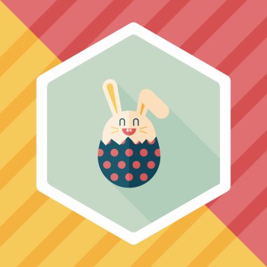 Paskalya tavşanı düz simgesi ile uzun gölge, eps10