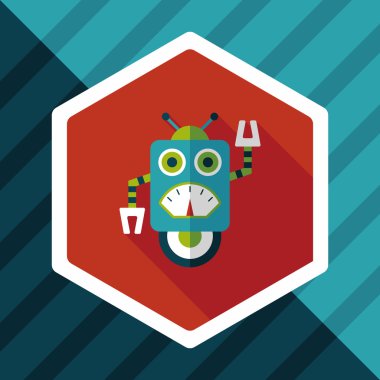 Uzun Gölge, eps10 robot düz simgesiyle