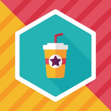 Uzun Gölge, eps10 ile soda içmek düz simgesi