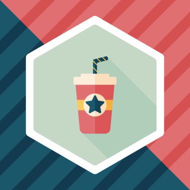 Uzun Gölge, eps10 ile soda içmek düz simgesi