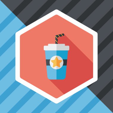 Uzun Gölge, eps10 ile soda içmek düz simgesi