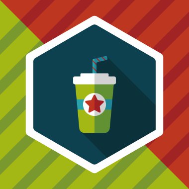 Uzun Gölge, eps10 ile soda içmek düz simgesi